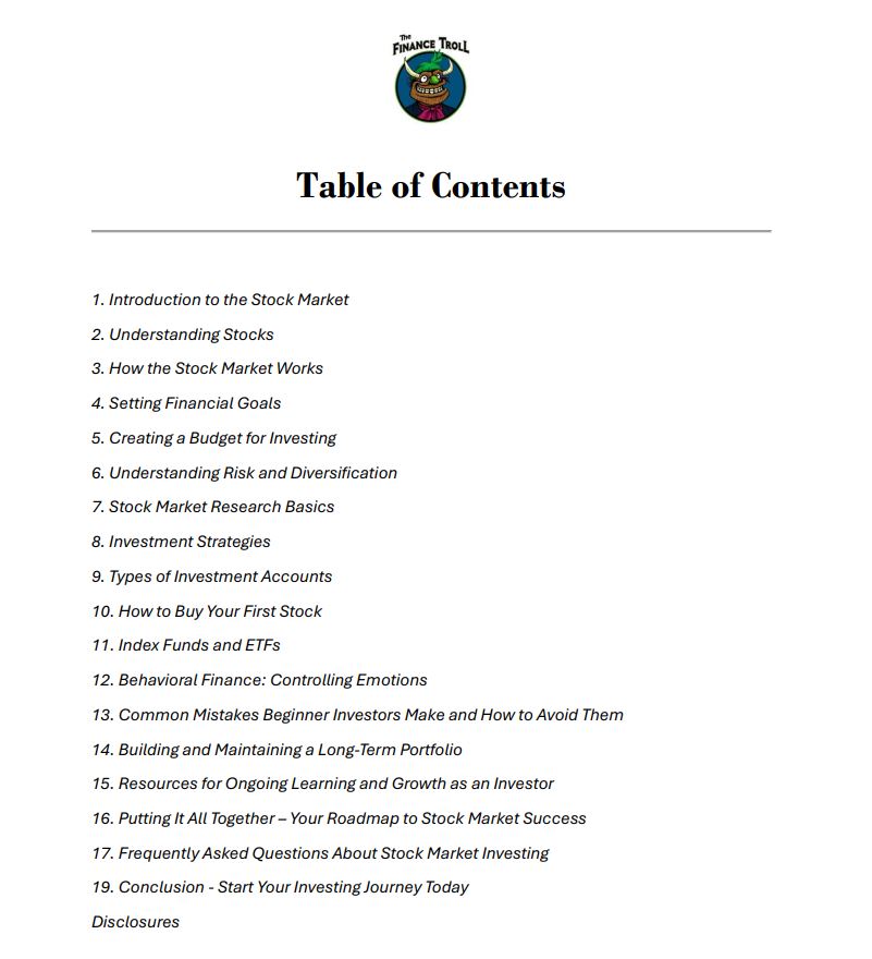 Investing 101 - The Troll's Guide to Investing